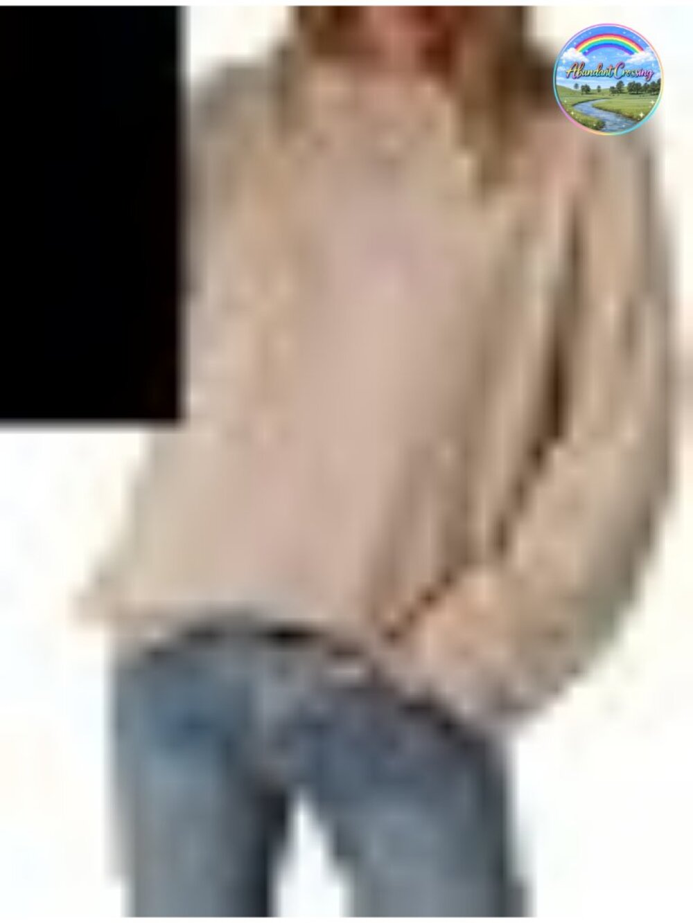 Wool Blend Oversized Sweater Crewneck Pullover Long Sleeve